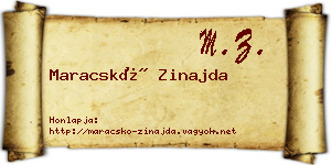 Maracskó Zinajda névjegykártya